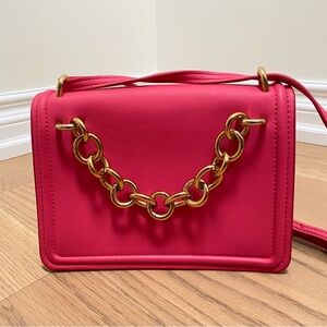 Aldo Hot Pink Crossbody with Gold Chain